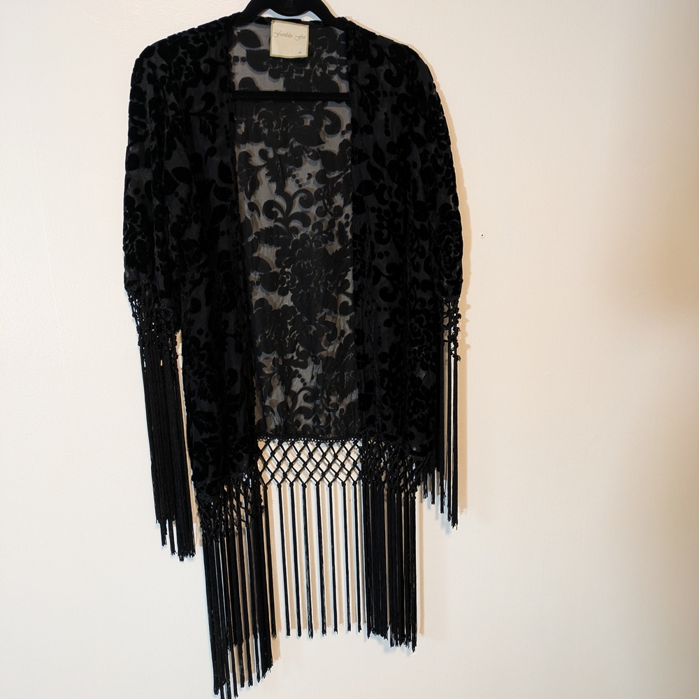 Elegant Black Fringe Sweater
